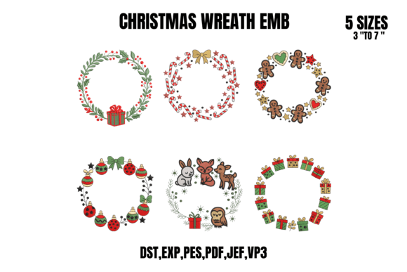 6 Christmas Wreath Embroidery Bundle Set Review