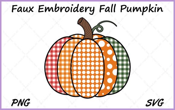 Autumn Patchwork Embroidery Pumpkin PNG Review