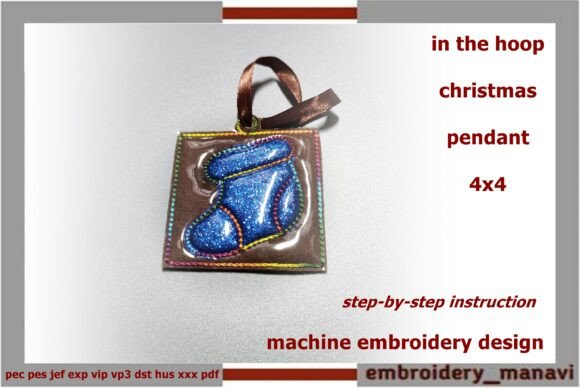 Pendant with Christmas Boots Embroidery Review