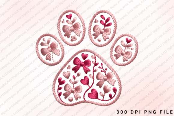 Pink Bow Paw Print Embroidery Review